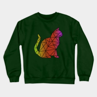 Rainbow Geometric Cat Crewneck Sweatshirt